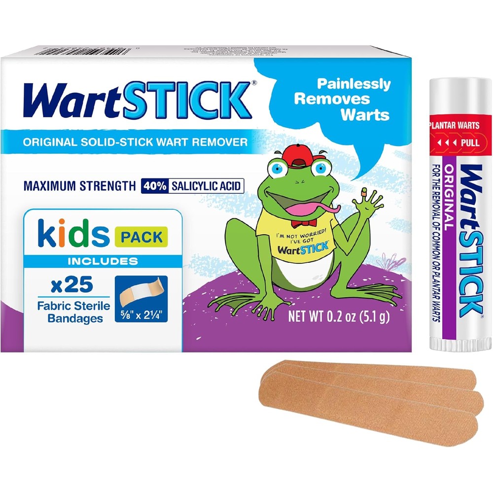 WartStick Kids Wart Removal Kit front view featuring 40 percent salicylic acid stick.