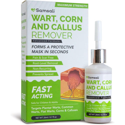 Samsali Liquid Wart Remover 20ml bottle front view for plantar wart treatment