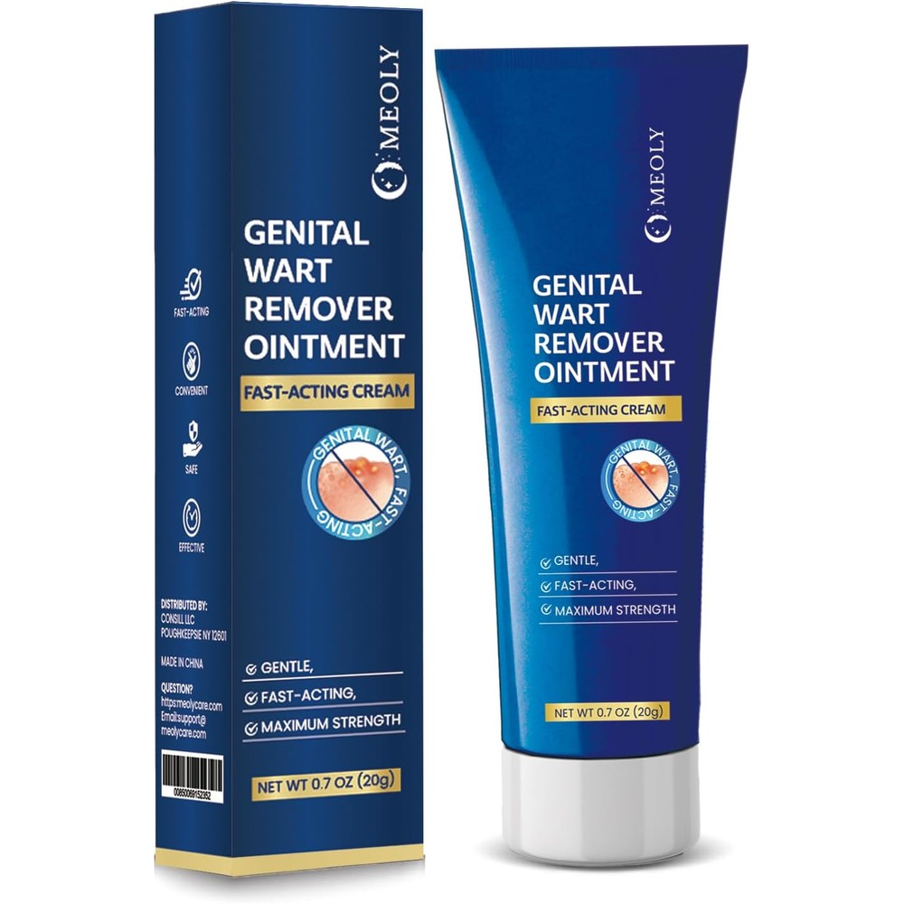 MEOLY Genital Wart Remover Cream 20g front tube view for wart treatment.