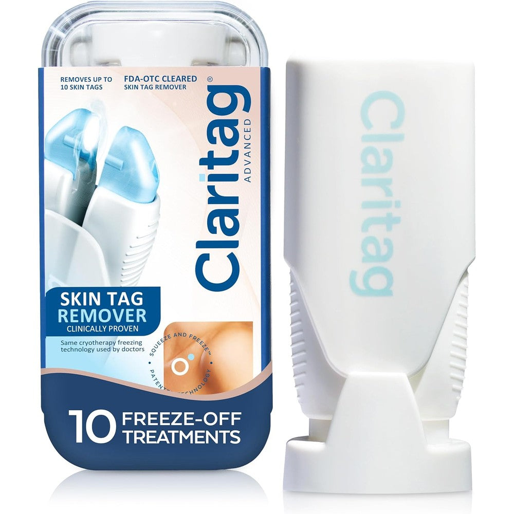 Claritag Advanced Skin Tag Remover device front view showing ergonomic applicator for cryotherapy.