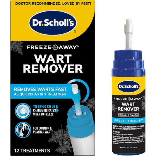 Dr Scholls Freeze Away Wart Remover front view box packaging for cryotherapy treatment