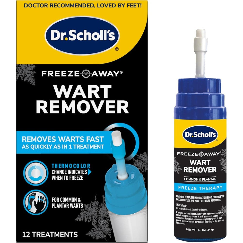 Dr Scholls Freeze Away Wart Remover front view box packaging for cryotherapy treatment