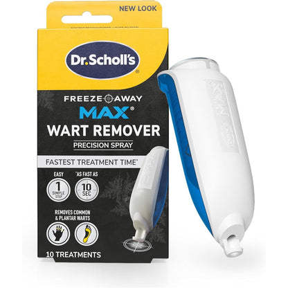 Dr. Scholl's Freeze Away Max Wart Remover front packaging for cryotherapy treatment.