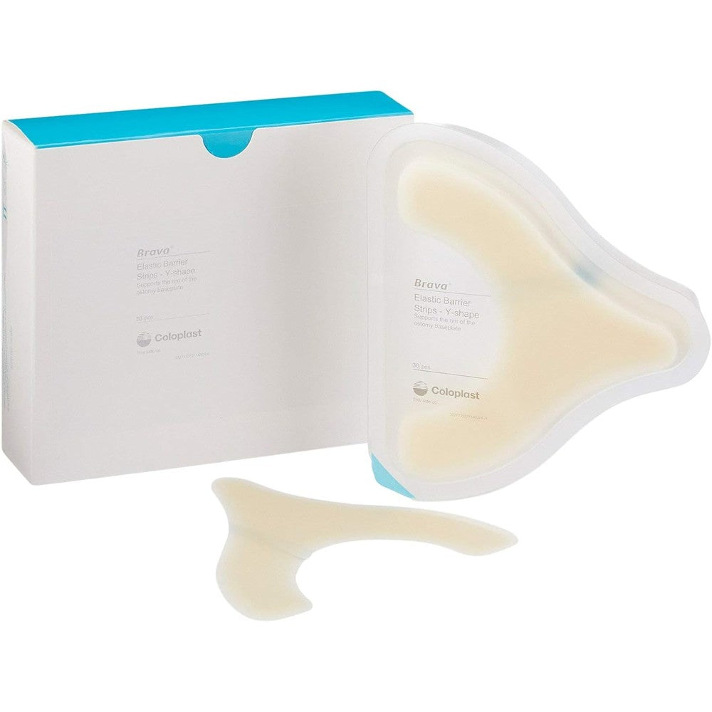 Brava Elastic Skin Barrier Strip Y Shaped 120721 front view of the box