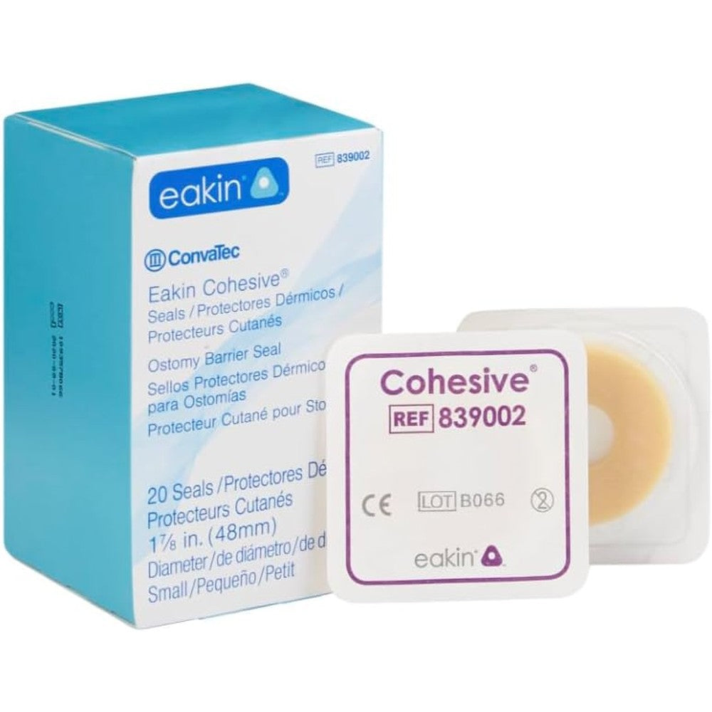 ConvaTec Eakin Cohesive Seals 839002BX box front view authentic ostomy rings