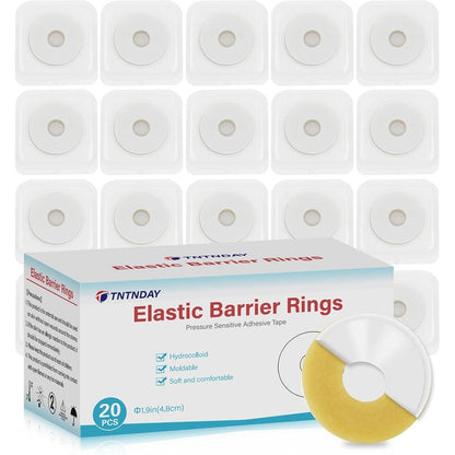 TNTNDAY Moldable Ostomy Barrier Rings front view showing medical hydrocolloid packaging.