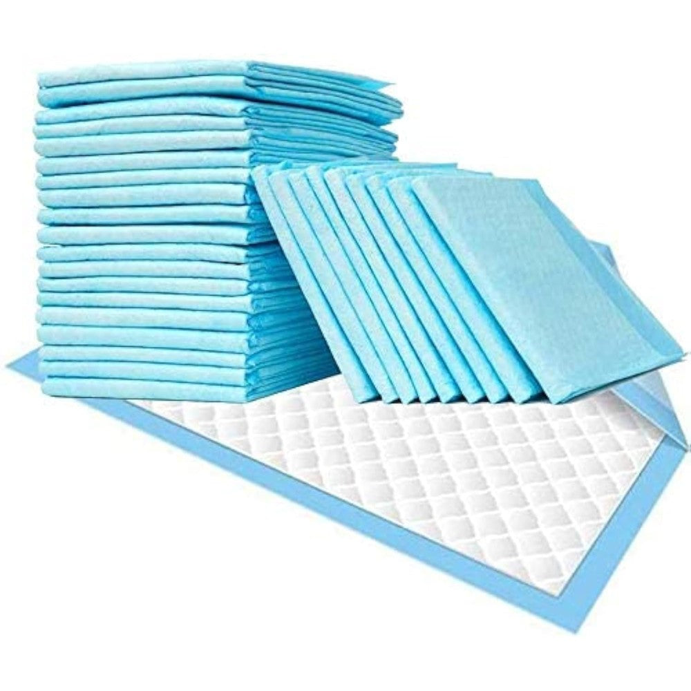 Buyockss Disposable Underpads package front view showing fifty count incontinence bed pads box.