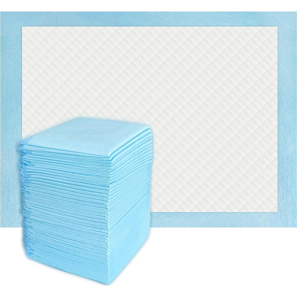 Wowflash super absorbency disposable diaper pads front view packaging containing fifty leakproof underpads.