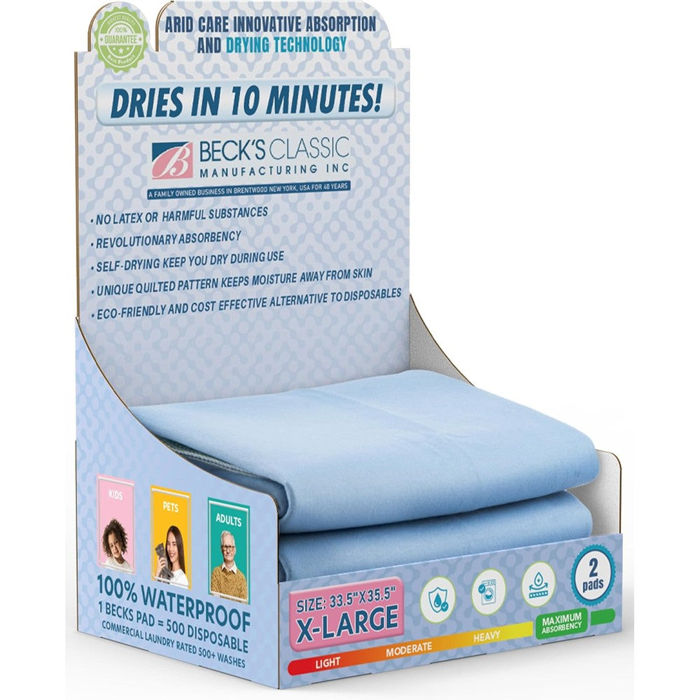 Beck's Classic Washable Underpads 34 x 36 front view packaging