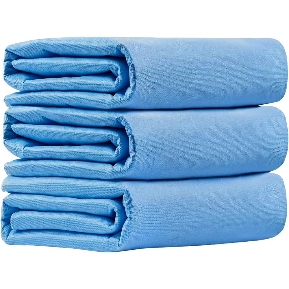 Vakly XL Washable Reusable Underpads 3 pack front view showing the blue quilted waterproof fabric surface