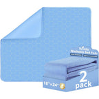 Wnote Washable Underpads front view showing the blue hexagonal pattern and quilted 4-layer design for premium incontinence protection.