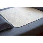Careboree cotton top quilted underpad 2 pack front view showcasing the soft diamond quilted blue pattern.