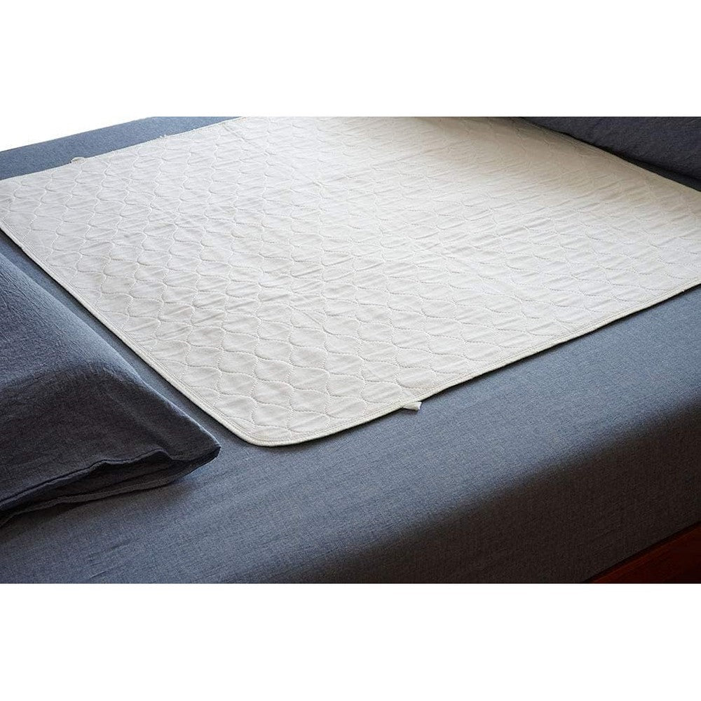 Careboree cotton top quilted underpad 2 pack front view showcasing the soft diamond quilted blue pattern.