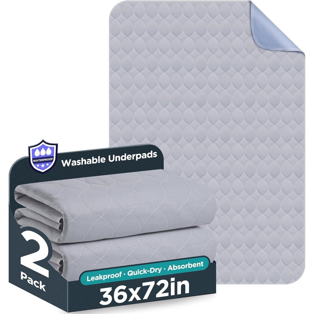 Brosive Washable Bed Pads 36x72 Grey front view