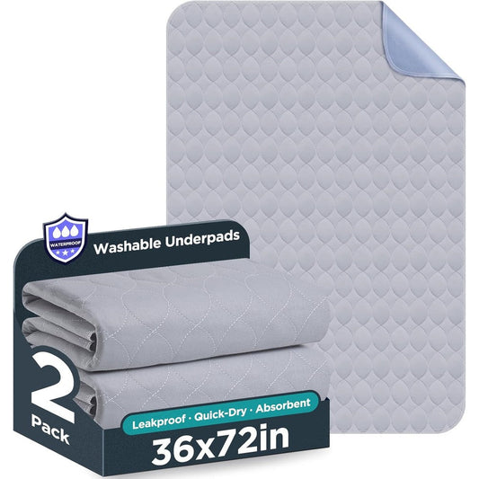 Brosive Washable Bed Pads 36x72 Grey front view