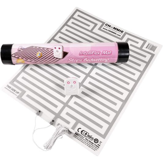 Chummie Pro Bedside Bedwetting Alarm Pink front view with sensor mat.