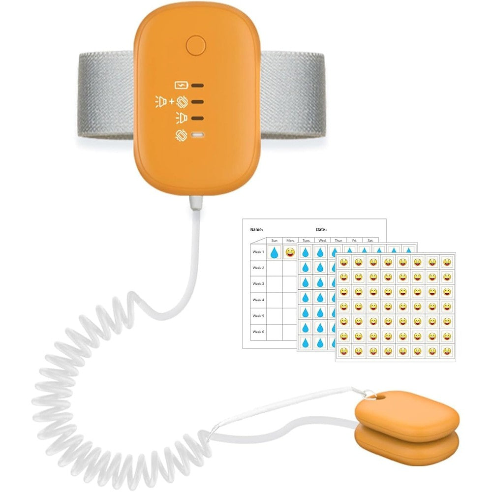 ZAMKAEEVI Bed Wetting Alarm front view orange rechargeable enuresis monitor