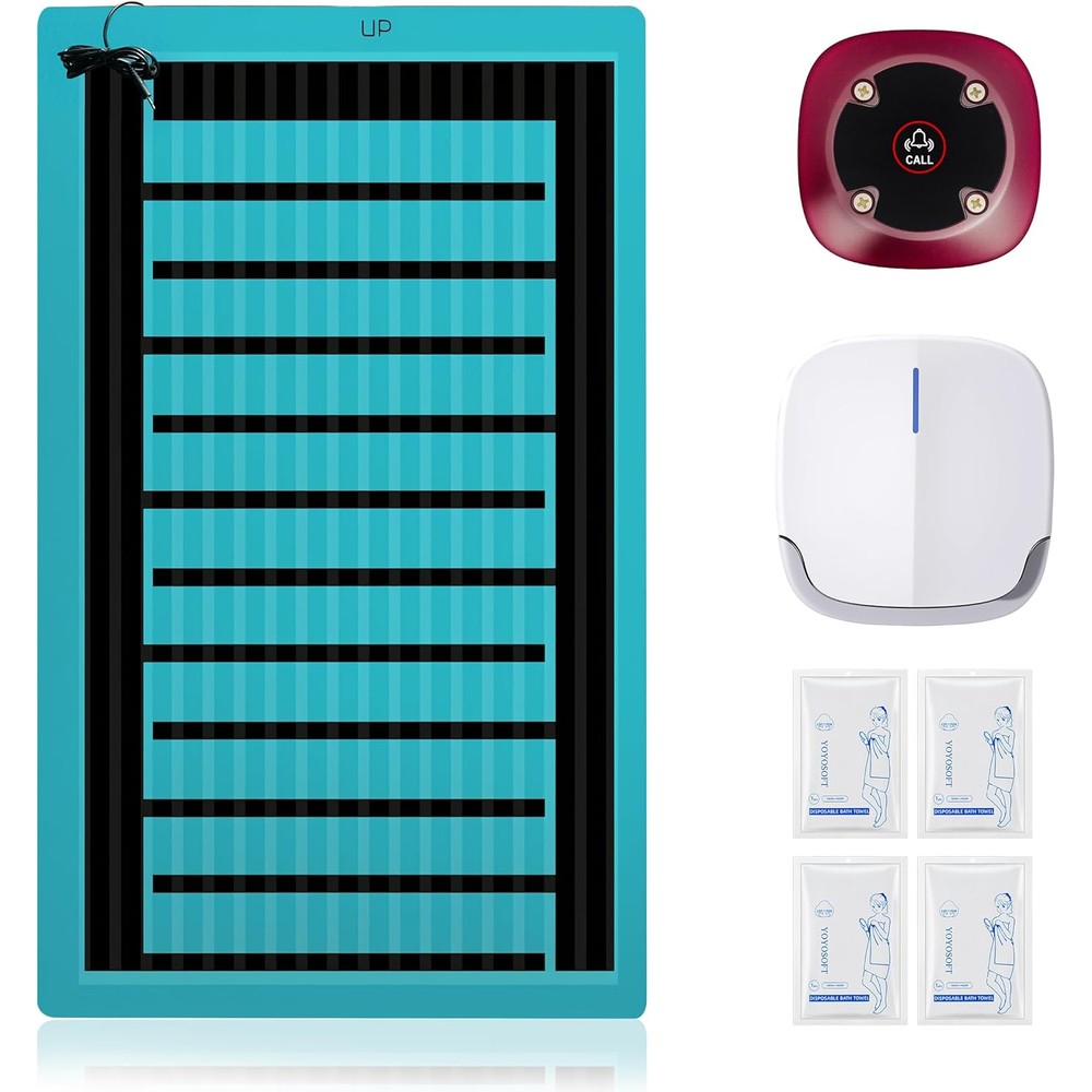 Guardian Bedwetting Alarm wireless sensor mat and receiver front view for nighttime potty training.