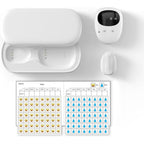 Yoiilifee Wireless Bedwetting Alarm front view of charging case and sensor.