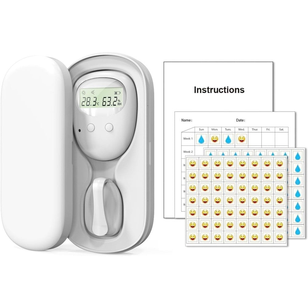 Vessena Wireless Bedwetting Alarm front view of receiver and transmitter