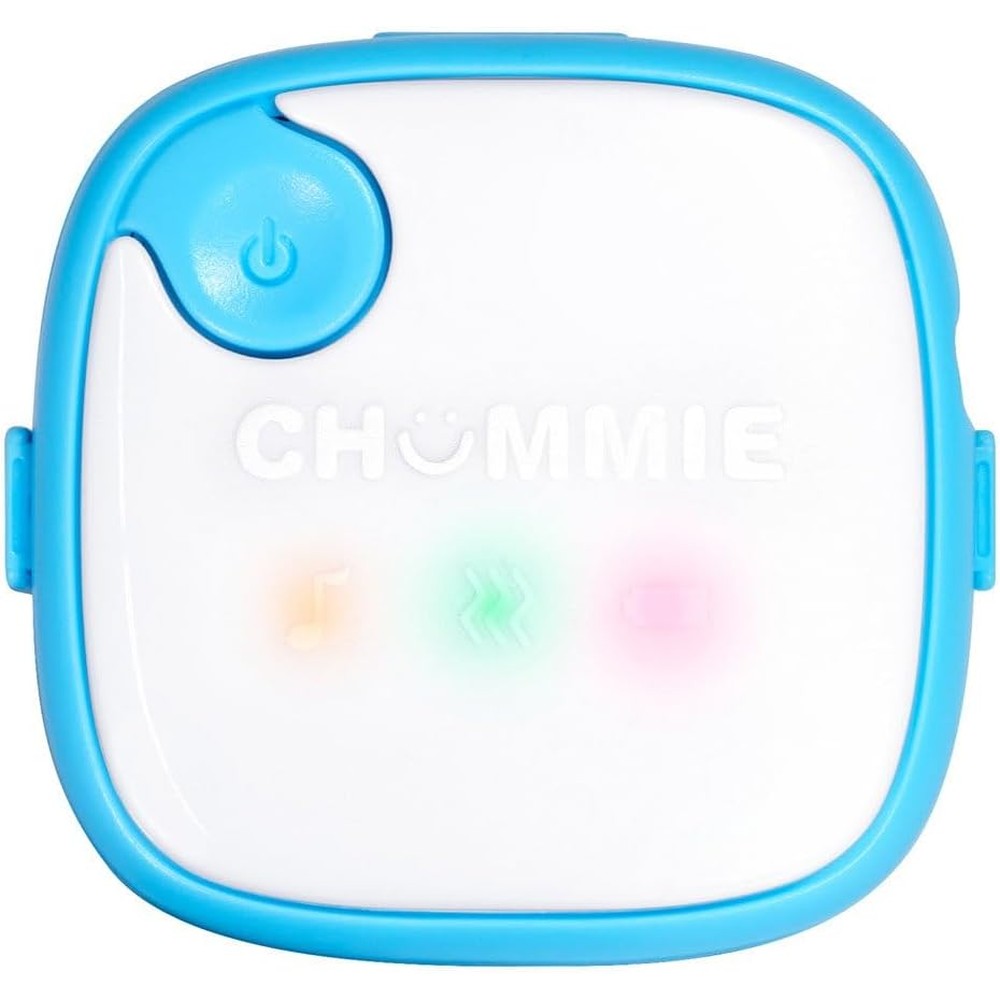 Chummie Elite Bedwetting Alarm blue color front view showing compact microprocessor unit