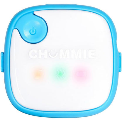 Chummie Elite Bedwetting Alarm blue color front view showing compact microprocessor unit