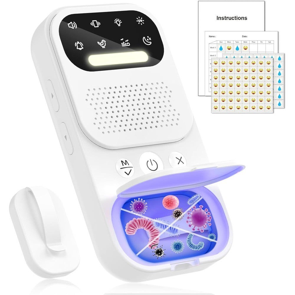 Toutekuk wireless smart bedwetting alarm front view for pediatric potty training.