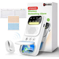 Heavenglow upgraded wireless bedwetting alarm system with receiver and sensor clip shown in front view