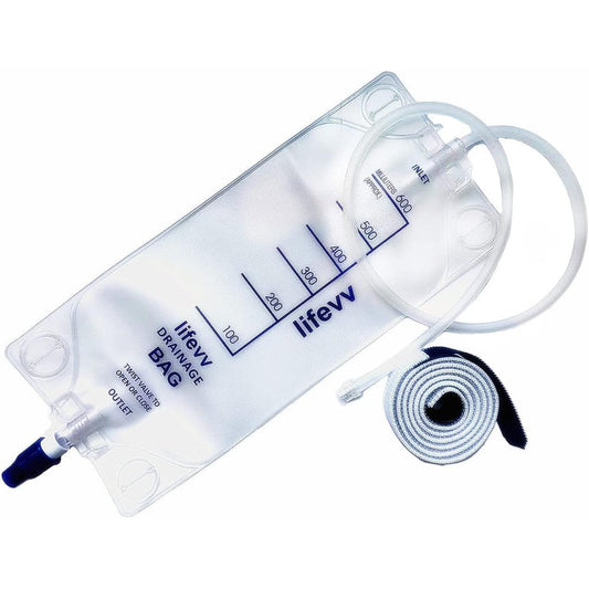 Lifevv 600ml Urine Drainage Bag front view medical supply