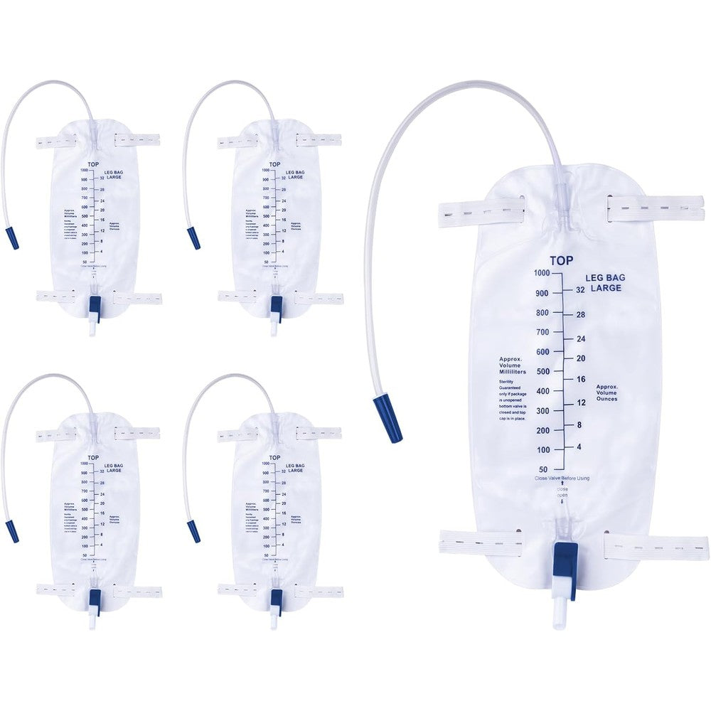 Dokibi 1000ml catheter leg bag set with tubing and straps