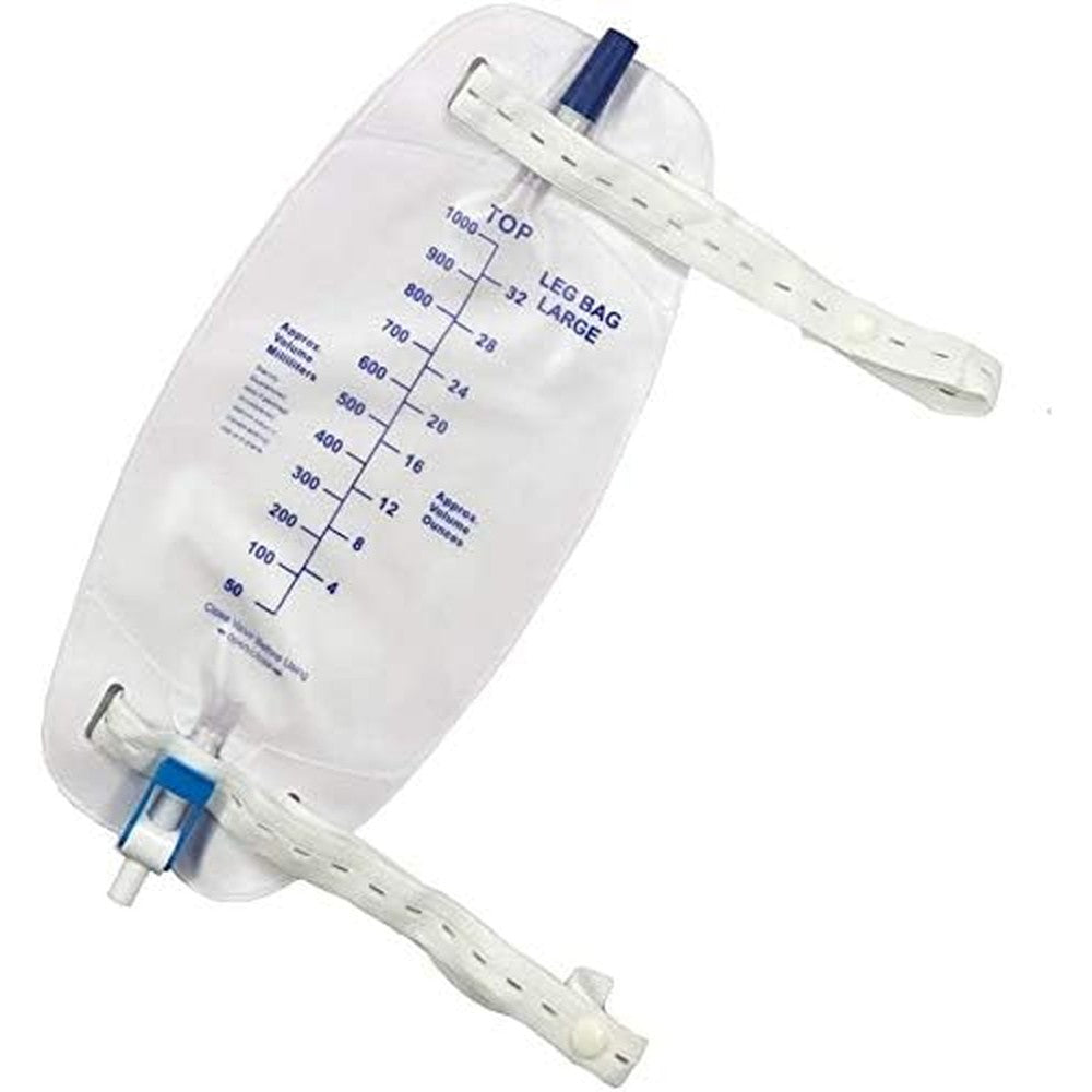Lifevv Easy-Tap Leg Bag 4 Pack front view for urinary drainage management.