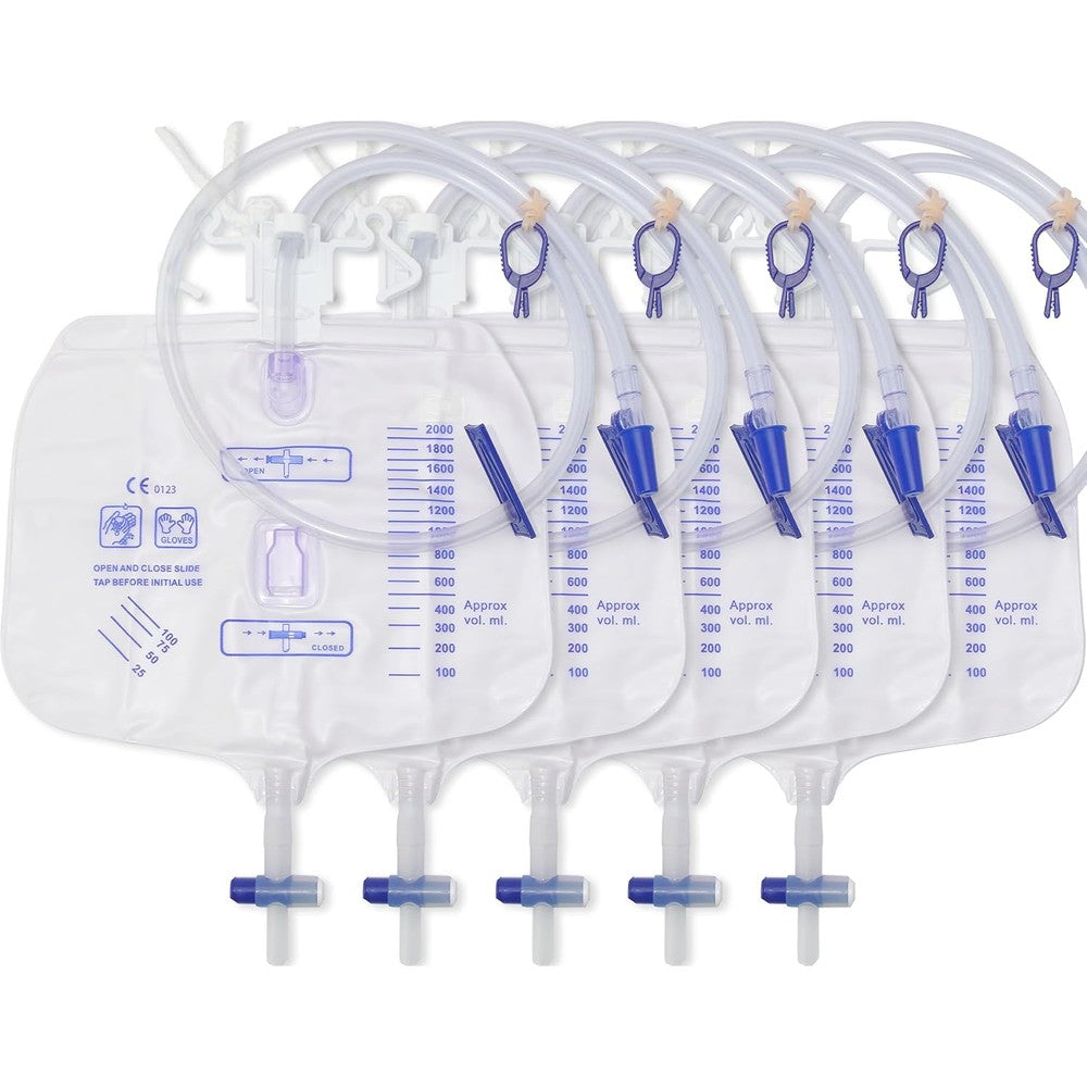 Yiisin 5 Pack Catheter Drainage Bags front view