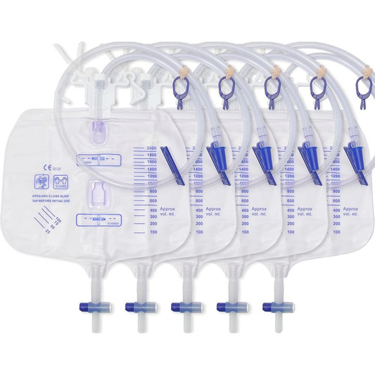 Yiisin 5 Pack Catheter Drainage Bags front view