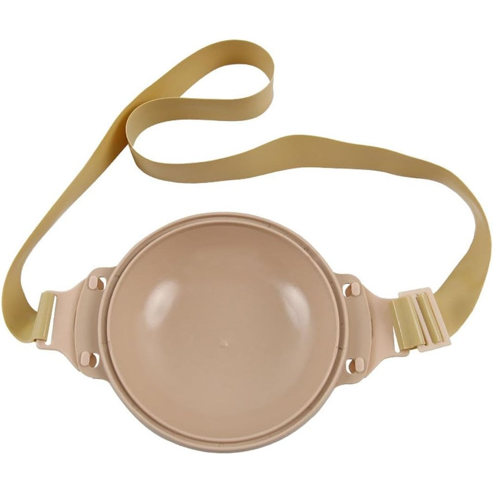 YEYSXSY waterproof stoma shower cover front view showing the beige silicone dome shield