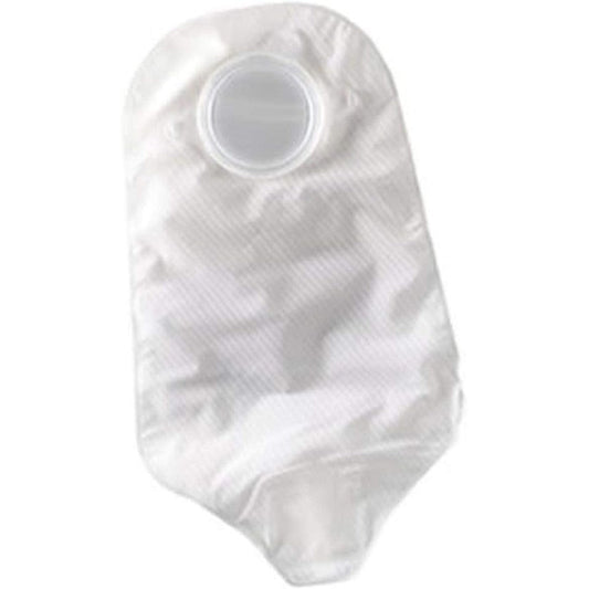 ConvaTec SUR-FIT Natura urostomy pouch front view showing transparent film and Accuseal tap