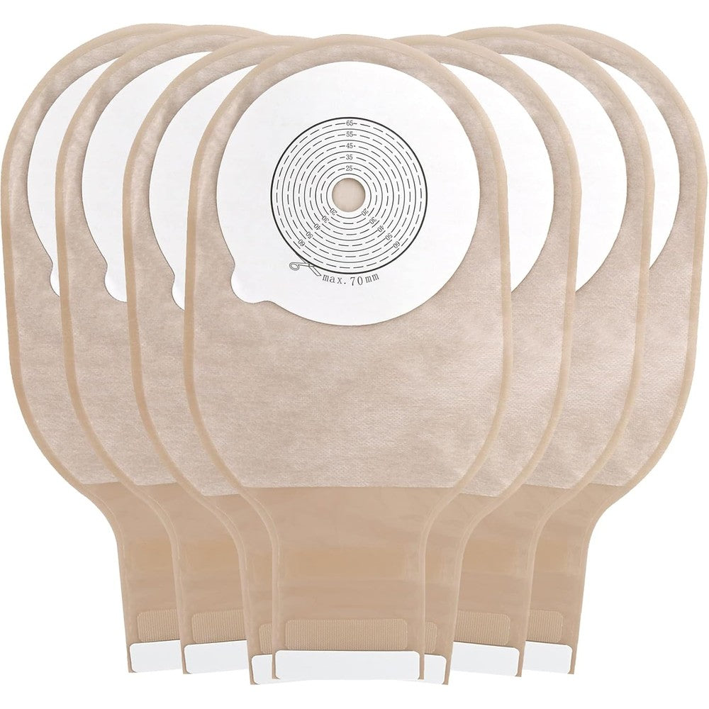 GEYIWSSXY one piece drainable colostomy bags front view displaying the skin friendly hydrocolloid wafer