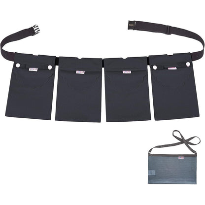 Yesito mastectomy drainage pouch front view black recovery belt with four pockets for surgical drains