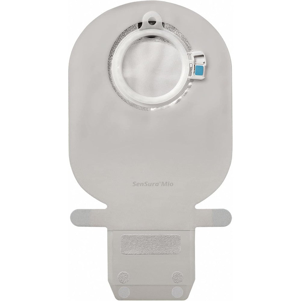 Coloplast SenSura Mio two piece drainable ostomy pouch 11472 front view showing neutral grey fabric
