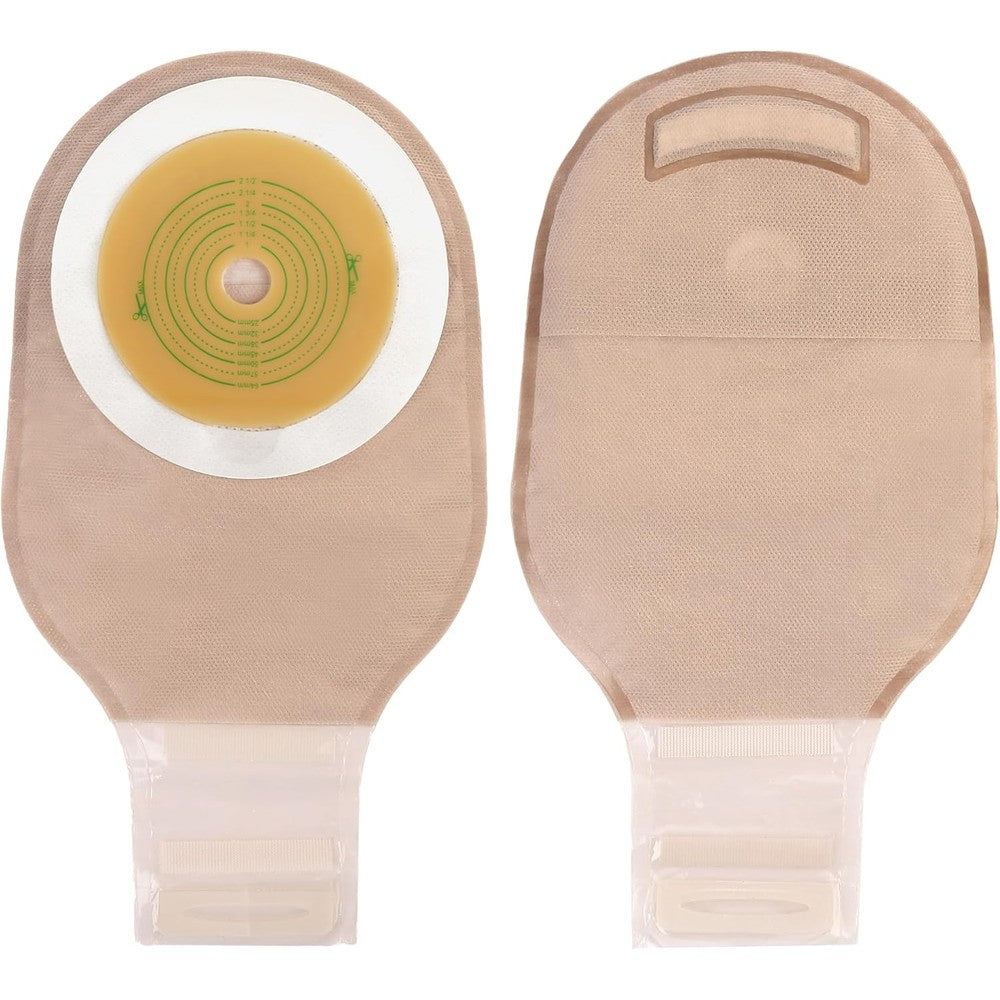 LotFancy Colostomy Bags pack of 20 front view showing the cut-to-fit hydrocolloid skin barrier.