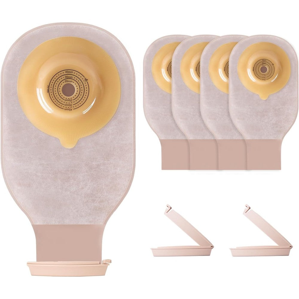 Steawoce Hollister one piece convex colostomy bags front view showcasing the cut to fit hydrocolloid flange