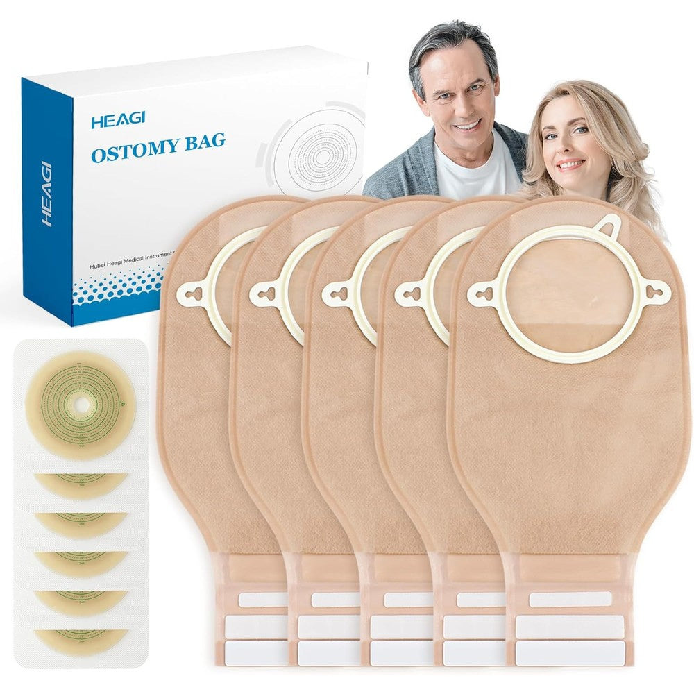 Tallatz Heagimed two piece colostomy bag kit front view showing medical grade skin barrier flange