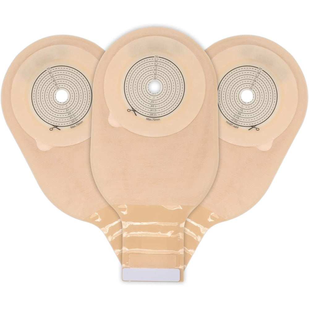GEYIWSSXY Rainlotus one piece colostomy bags front view showcasing the cut to fit hydrocolloid flange