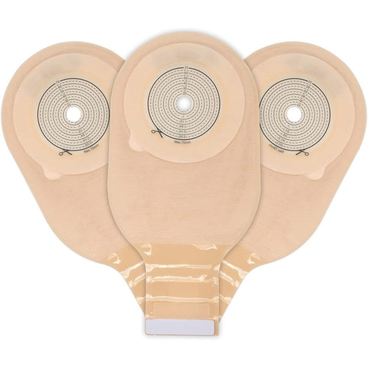 GEYIWSSXY Rainlotus one piece colostomy bags front view showcasing the cut to fit hydrocolloid flange
