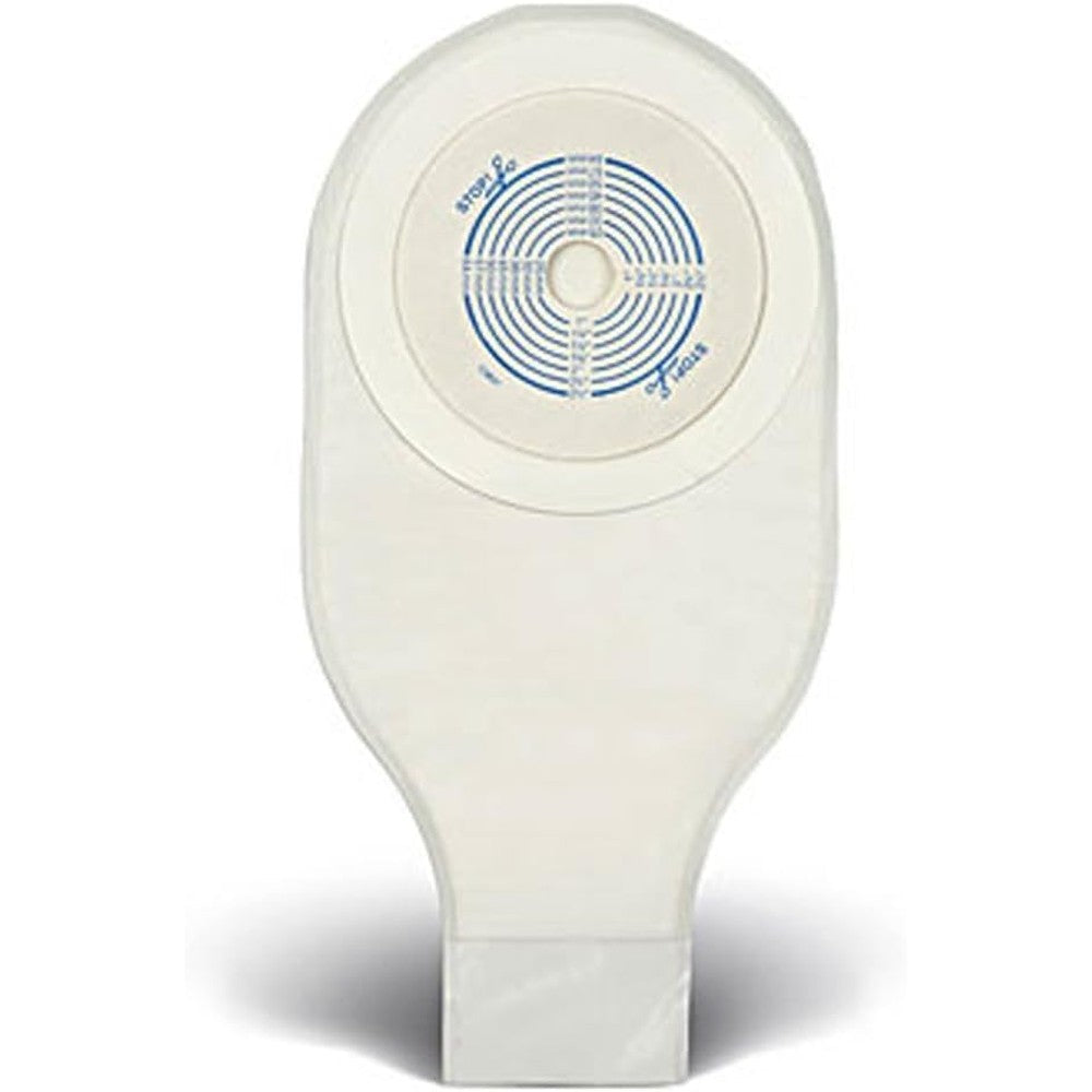ConvaTec ActiveLife One Piece Drainable Ostomy Pouch front view showing cut to fit skin barrier and tape collar.