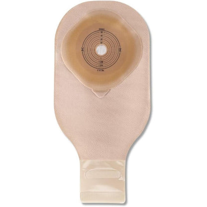 Hollister 8901 Premier One-Piece Drainable Ostomy Pouch front view showing beige fabric cover.