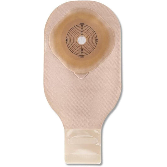 Hollister 8901 Premier One-Piece Drainable Ostomy Pouch front view showing beige fabric cover.