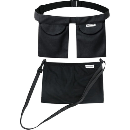 SUCONBE adjustable mastectomy drain holder front view featuring the black dual-pocket waist pouch for post-surgery recovery.