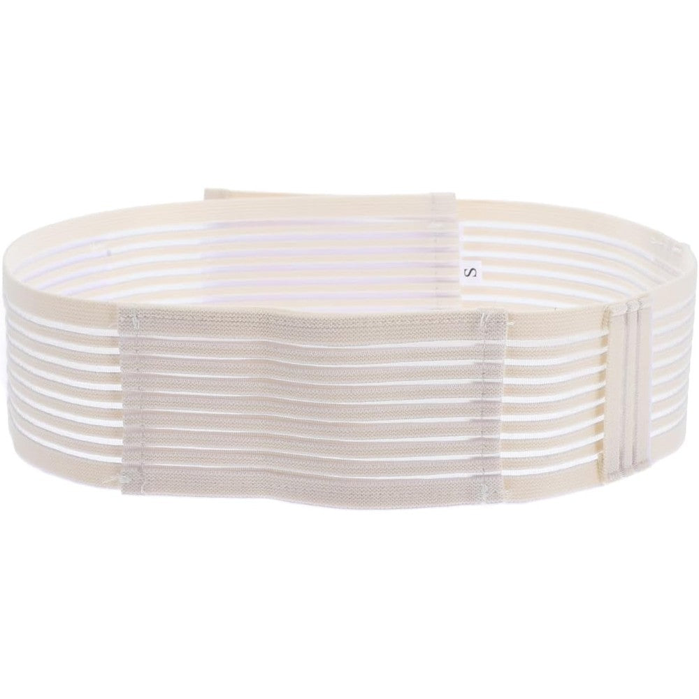 EXCEART Gastrostomy Tube Holder front view showing the grey adjustable elastic belt fabric