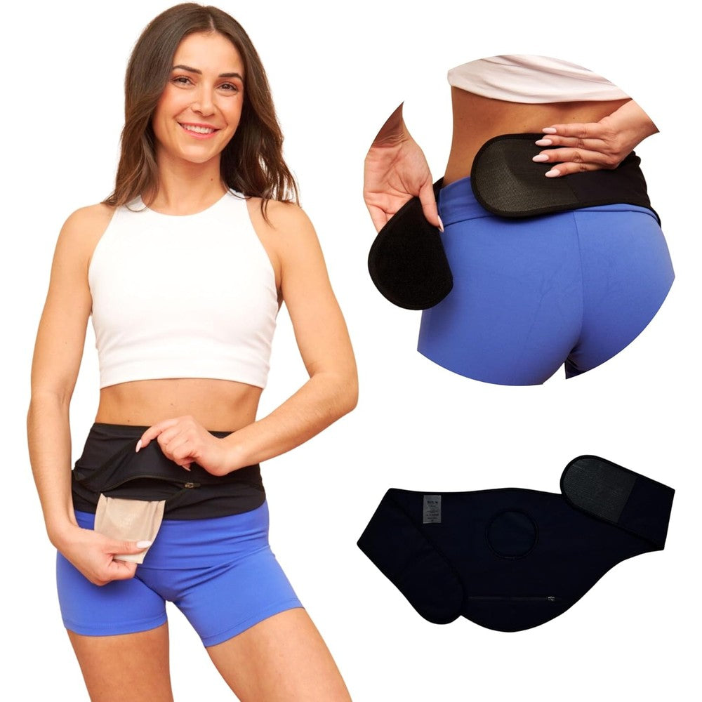 Siil Ostomy Bag Cover for women black front view