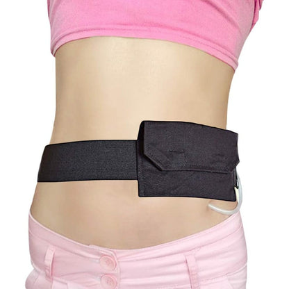 Hola Health Feeding Tube Belt front view showing black cotton waist pouch